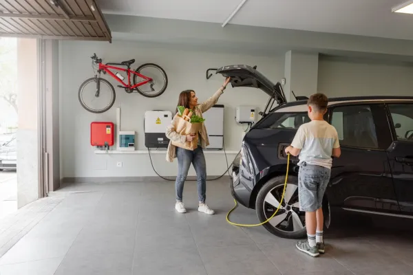 
Thuisbatterij in garage